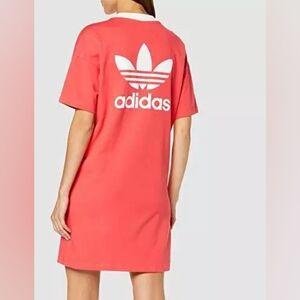 ★ ADIDAS ORIGINALS ★ TREFOIL T-shirt Dress Sz Small Girlcore Pink Athleisure